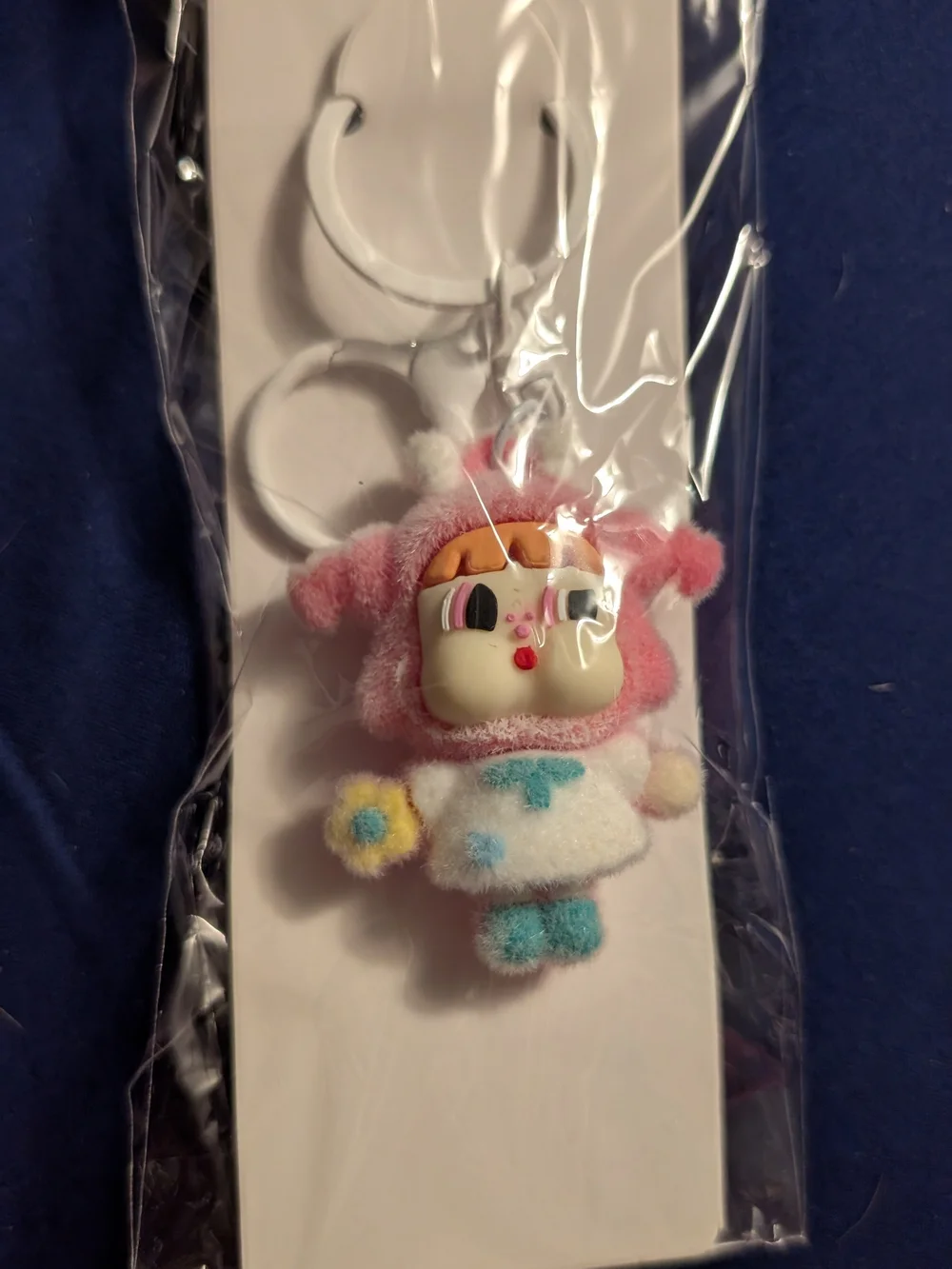 Pink  Character Keychain for Women  - Cry Baby Design